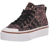 adidas Originals Womens Nizza Platform Mid Black/White/Wild Brown 6, 6