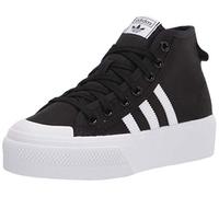 adidas Originals Women's Nizza Platform Mid Sneaker, Black/White/White,6 M US