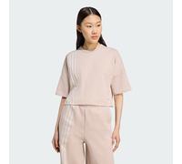 ADIDAS Originals Womens Off Placed 3-Stripes Tee - Brown - Size Small