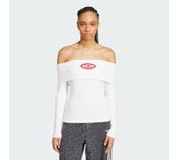 ADIDAS Originals Womens Off Shoulder Top - White Viscose - Size X-Small