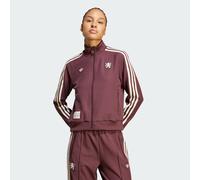 adidas Originals Womens Olympique Lyonnais Terrace Icons Track Top - Burgundy - Size X-Large