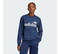 adidas Originals Womens Pinstripe Graphic Sweatshirt - Navy - Size X-Small