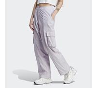 adidas Originals Womens Premium Essentials Nylon Cargo Pants - Silver Recycled Material - Size 4 UK