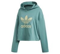 adidas ORIGINALS WOMEN'S PREMIUM TREFOIL HOODIE GREEN GYM WORKOUT COMFY FITNESS