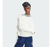 adidas Originals Womens Ruched 3-Stripes Loose Sweatshirt - White Cotton - Size Large