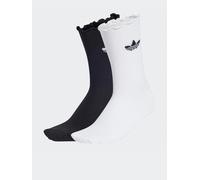 adidas Originals Womens Ruffle Socks 2 Pairs, White/Black, Size Xxs, Women White/Black