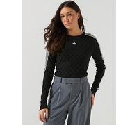 adidas Originals Womens Slim Long Sleeve T-Shirt, Black, Size M, Women Black