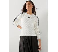 Adidas Originals Slim Solid Spike Knit Sweatshirt White S Women