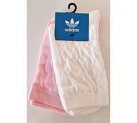 Adidas Originals Womens Socks 2 Pairs Crew Jacq Trefoil Pink White New Genuine