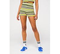 adidas Originals Women's Striped Towel Shorts - Yellow, Yellow, Size L, Women Yellow