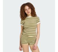 ADIDAS Originals Womens SUMMER GLOW SLIM STRIPED TEE - Yellow - Size X-Small