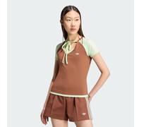 ADIDAS Originals Womens SUMMER GLOW VINTAGE TEE - Brown/Green - Size Small