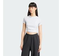 adidas Originals Womens Tape Waistband Tee - Grey Cotton - Size X-Large