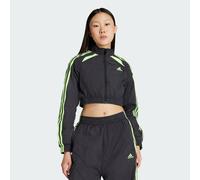 adidas Originals Womens Teamgeist Adicolor Cropped Track Top - Black - Size 2XS