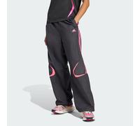 ADIDAS Originals Womens Teamgeist Adicolor Oversized Track Pants - Black Recycled Material - Size Small