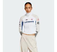 ADIDAS Originals Womens TEAMGEIST SLIM FULL ZIP TOP - White Recycled Material - Size Small