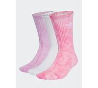 adidas Originals Women's Tie Dye Crew Socks 3 Pack - Multi, Multi, Size M, Women Print