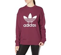 adidas Originals Women's Trefoil Crewneck Sweatshirt, Victory Crimson, Small
