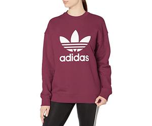 adidas Originals Women's Trefoil Crewneck Sweatshirt, Victory Crimson, Small