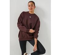 adidas Originals Women's Trefoil Essentials Crew Sweatshirt, Shadow Brown, Size S, Women Hadow Brown