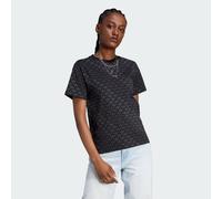 adidas Originals Womens Trefoil Monogram Tee - Black Cotton - Size X-Small