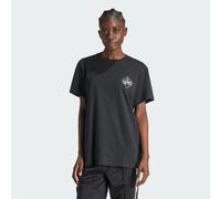 adidas Originals Womens Watermark Graphic Tee - Black Cotton - Size Small