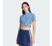 adidas Originals Womens x Liberty London Tonal Baby Tee - Blue Cotton - Size Small