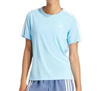 adidas Own The Run 3 Stripes Womens Running Top Blue Short Sleeve T-Shirt Ladies
