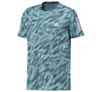 adidas - Own The Run Allover Print T-Shirt - Running shirt size S, turquoise