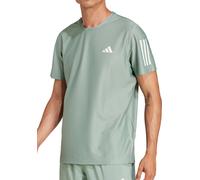 adidas Mens Own The Run Running T-Shirt Silver Green XL