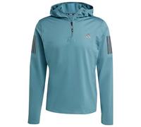 adidas Men's Own the Run Winterized Hooded Half-Zip, Preloved Teal, S