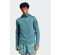 adidas Own The Run Winterized Hooded Half-Zip, Teal, Size M, Men Teal