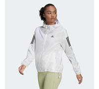 adidas Women's Own the Run Hooded Running Windbreaker, White, XS