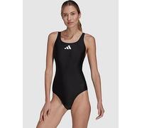 adidas Performance 3 Bar Logo Swimsuit - Black/White, Black/White, Size 32, Women Black/White