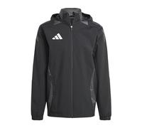 Adidas Mens Tiro 24 Rain Jacket All Weather Waterproof Coat Top Hoodie Black