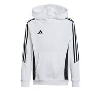 adidas Performance Kids Unisex Tiro 24 Sweat Hoodie - White & Black Cotton - Size 7-8Y