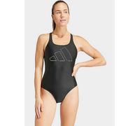 adidas Women's Big Bars Swimsuit, Black, 32