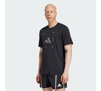 adidas Performance Mens Climacool Training Camo Logo Graphic Tee - Black - Size Small