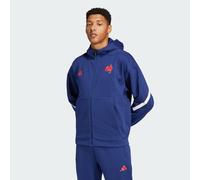 adidas Performance Mens France Travel Z.N.E. Full-Zip Hooded Track Top - Navy Cotton - Size 3XL