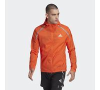 adidas Performance Mens Marathon Jacket - Orange Recycled Material - Size Small