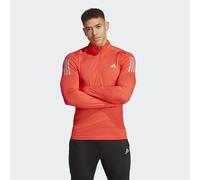 adidas Performance Mens Own the Run 1/4 Zip Long Sleeve Sweatshirt - Red - Size Large