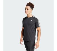 adidas Performance Mens Own the Run 3-Stripes Tee - Black Recycled Material - Size Small
