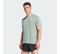 adidas Performance Mens Own the Run 3-Stripes Tee - Green Recycled Material - Size 2XL