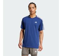 adidas Performance Mens Own the Run 3-Stripes Tee - Navy Recycled Material - Size Small