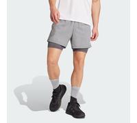 adidas Performance Mens Own the Run CLIMACOOL 2-in-1 5-Pocket Shorts - Grey - Size X-Small