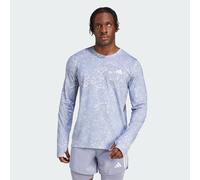 adidas Performance Mens Own the Run CLIMACOOL 3-Stripes Long Sleeve Tee - Grey Recycled Material - Size Medium