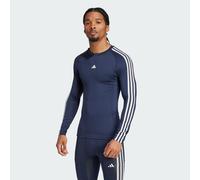 adidas Performance Mens TECHFIT Compression Training 3-Stripes Long Sleeve Tee - Navy Recycled Material - Size Large