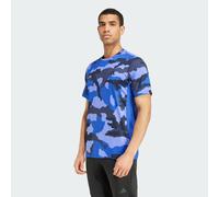 adidas Performance Mens Train Essentials Camo Allover Print Tee - Blue Recycled Material - Size X-Small
