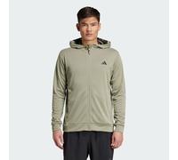 adidas Performance Mens Train Essentials Camo Full-Zip Hoodie - Grey Recycled Material - Size X-Large