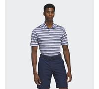 adidas Performance Mens Two-Color Striped Polo Shirt - Blue Recycled Material - Size Medium